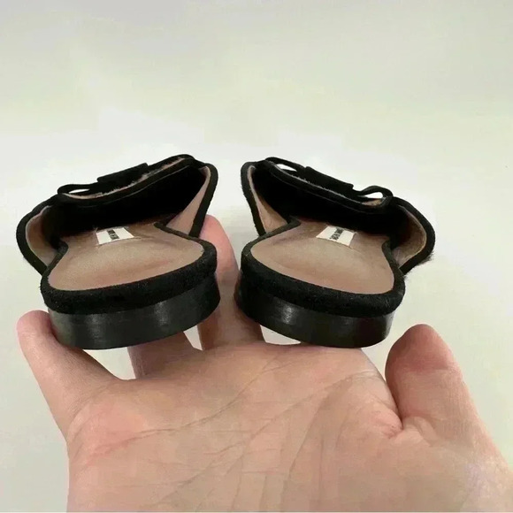 Tabitha Simmons flats size 36 brown calf hair cheetah print slip on bow mules - Picture 9 of 13